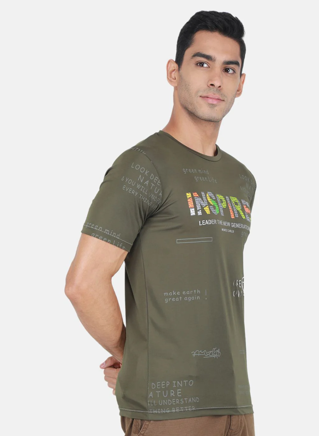 Men Olive Printed T-Shirt - Image 6
