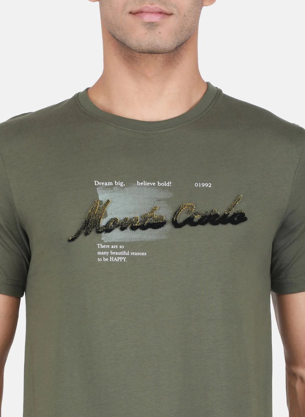 Men Olive Printed T-Shirt - Image 5