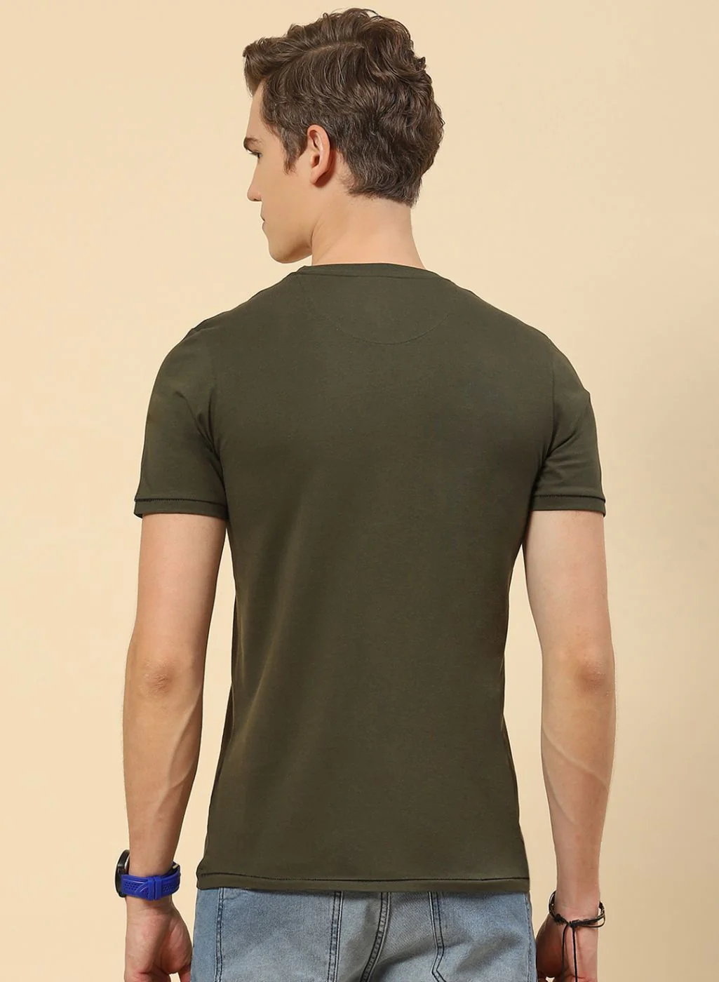 Men Olive Printed T-Shirt - Image 5