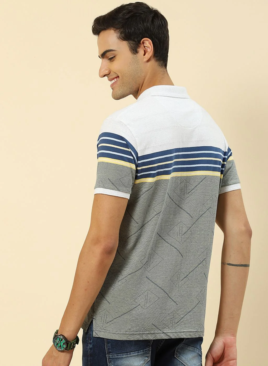Men Olive Printed T-Shirt - Image 5