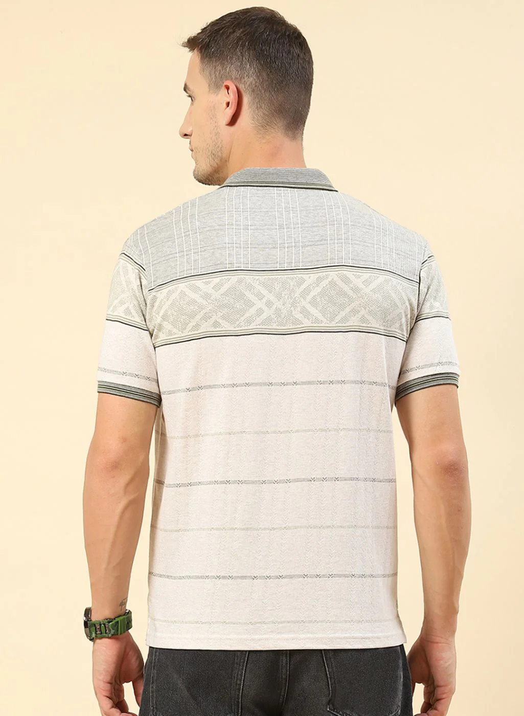 Men Olive Printed T-Shirt - Image 5