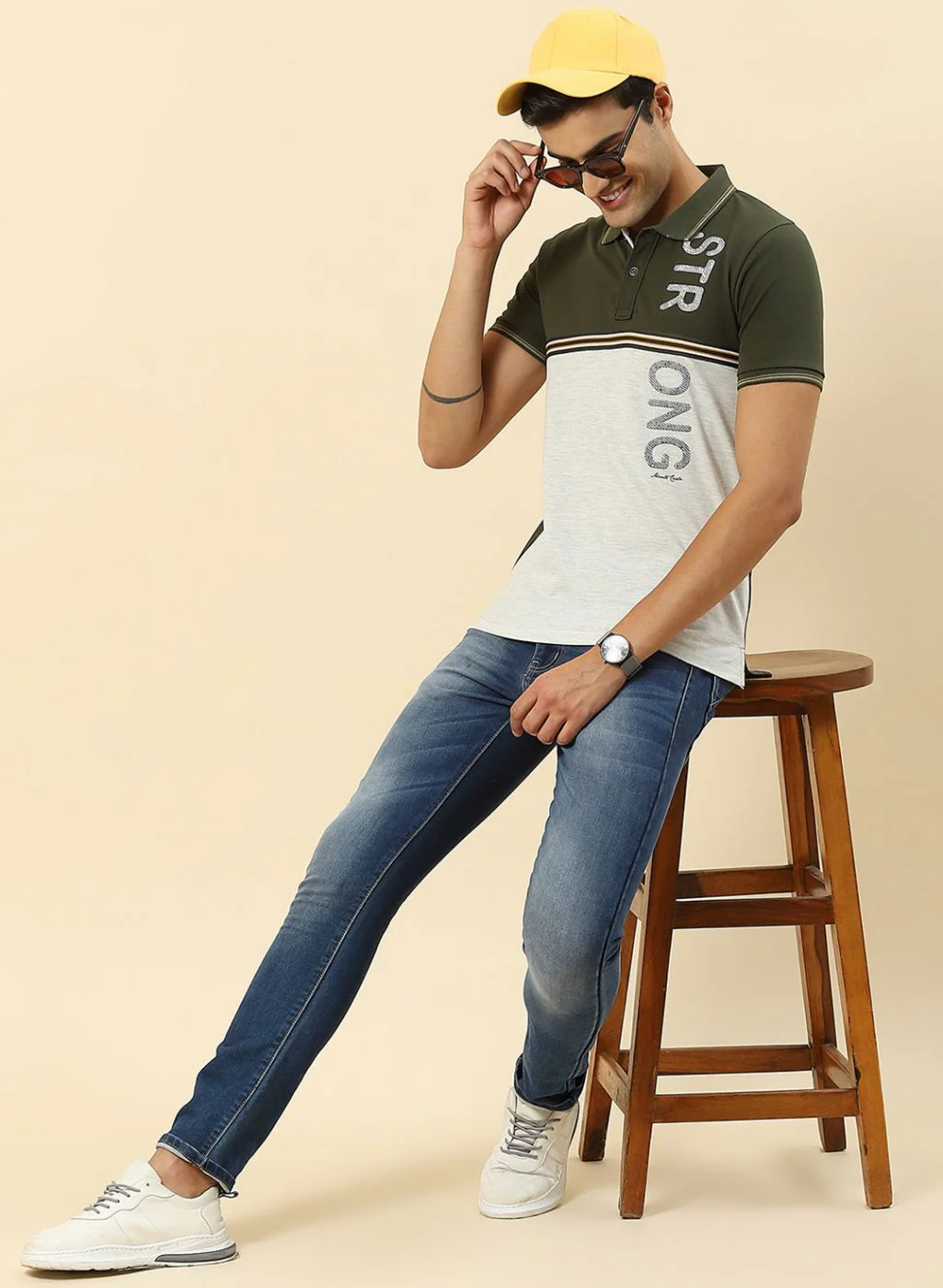 Men Olive Printed T-Shirt - Image 5