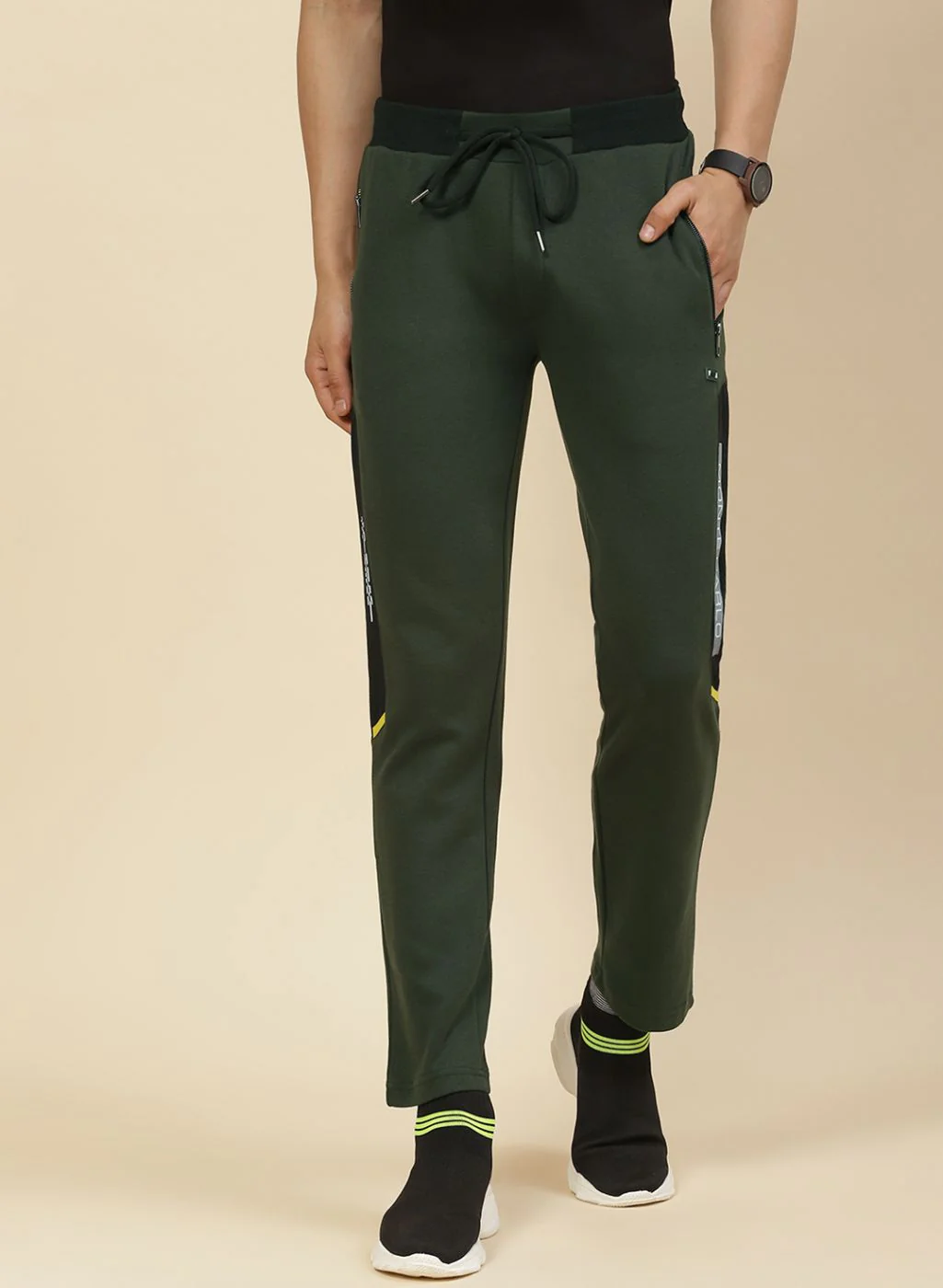 Men Olive Regular Fit Lower - Image 2