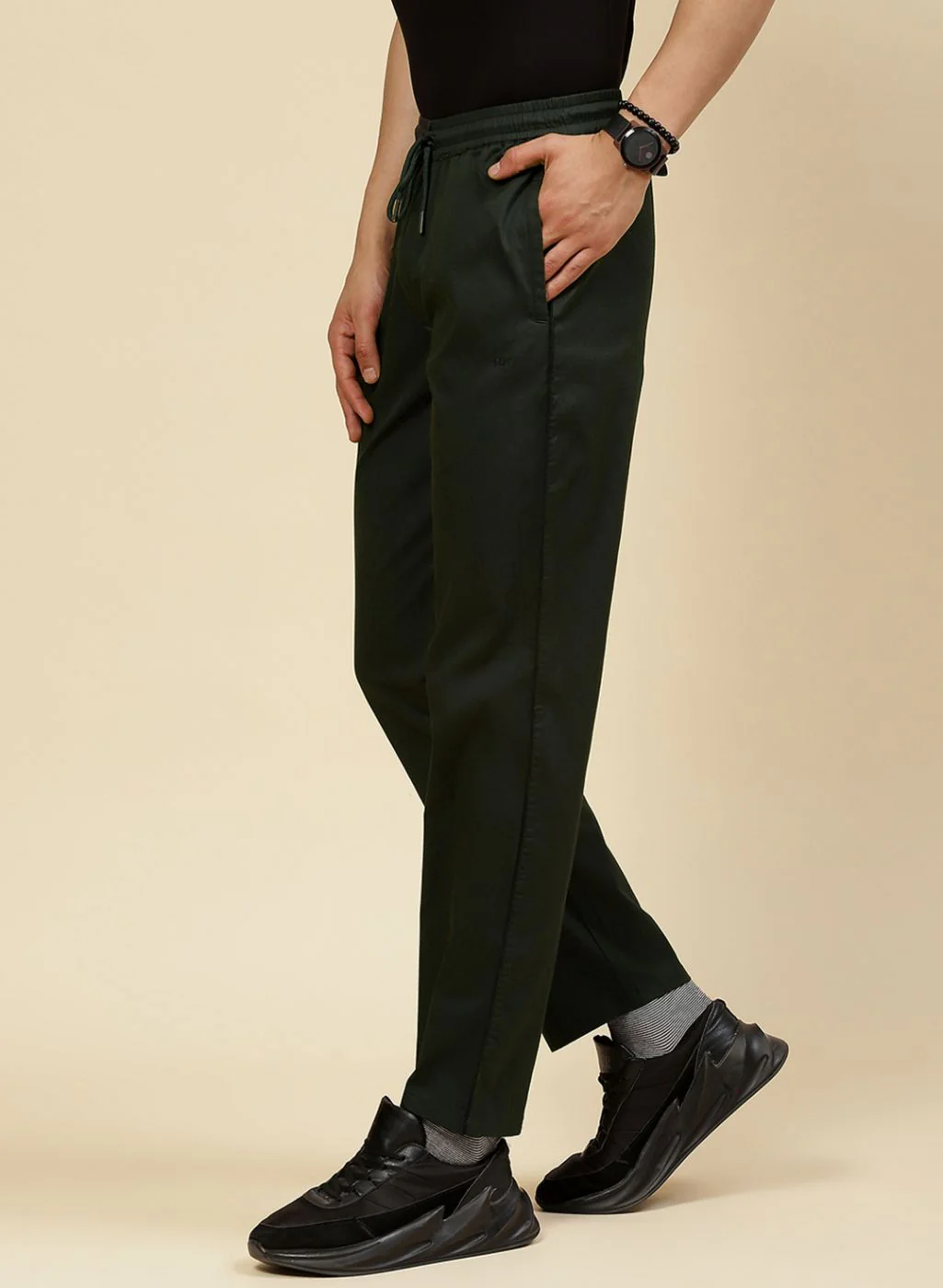 Men Olive Regular Fit Lower - Image 3
