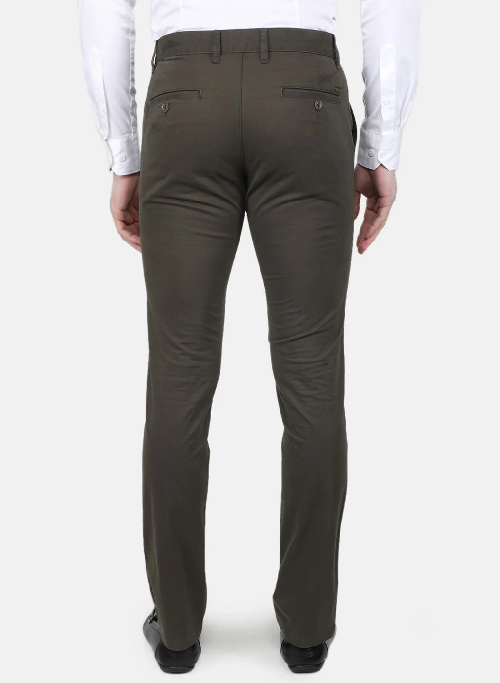 Men Olive Regular Fit Trouser - Image 3