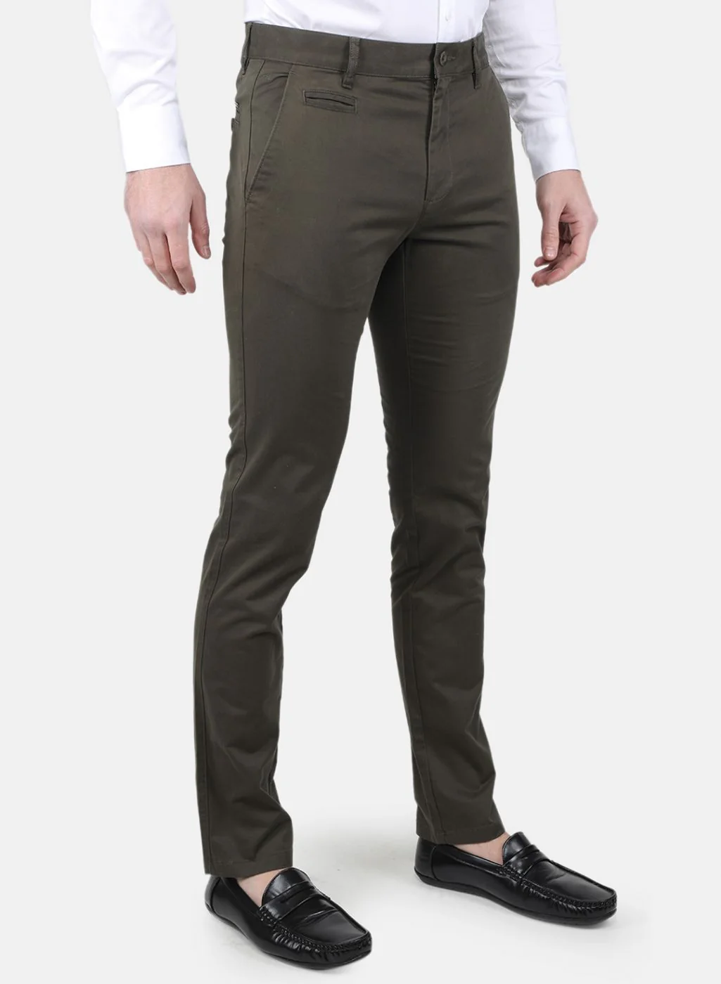 Men Olive Regular Fit Trouser - Image 6