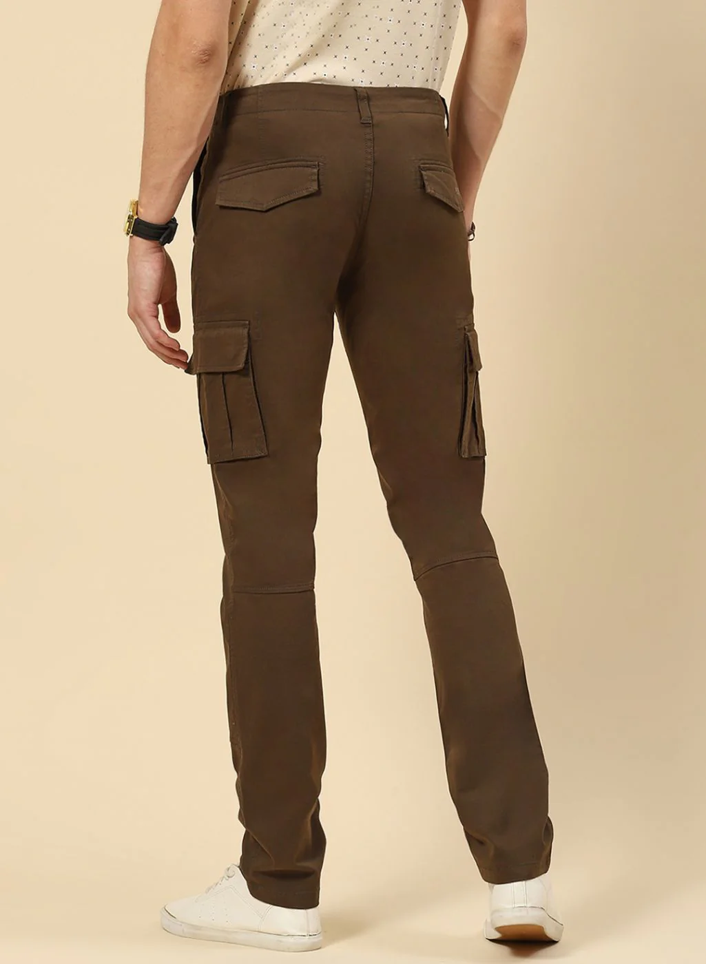 Men Olive Regular Fit Trouser - Image 4