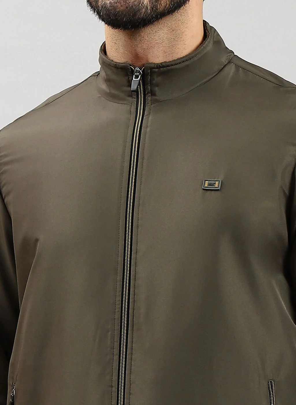 Men Olive Solid Cotton Blend Tracksuit - Image 6