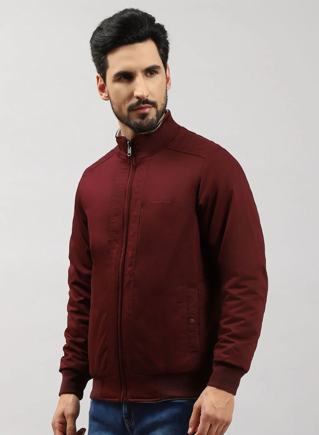 Men Olive Solid Cotton Jacket - Image 3