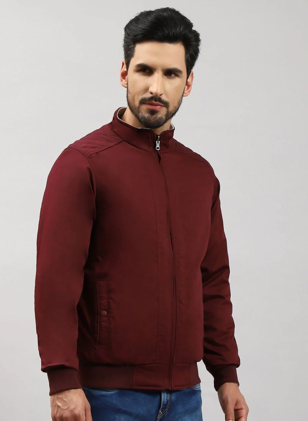 Men Olive Solid Cotton Jacket - Image 4