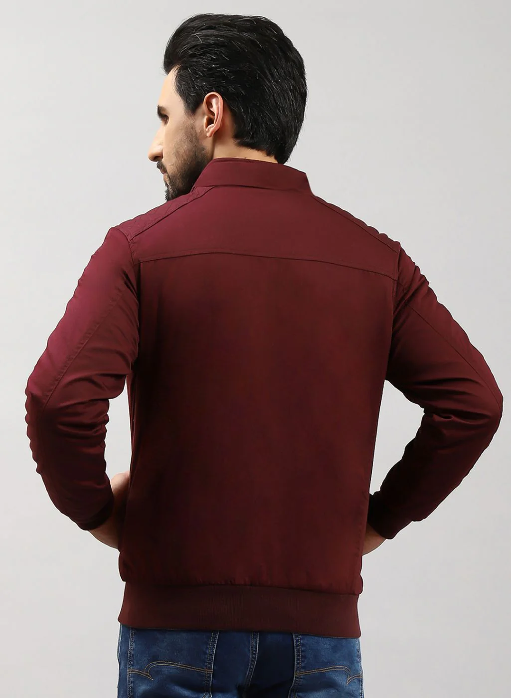 Men Olive Solid Cotton Jacket - Image 5
