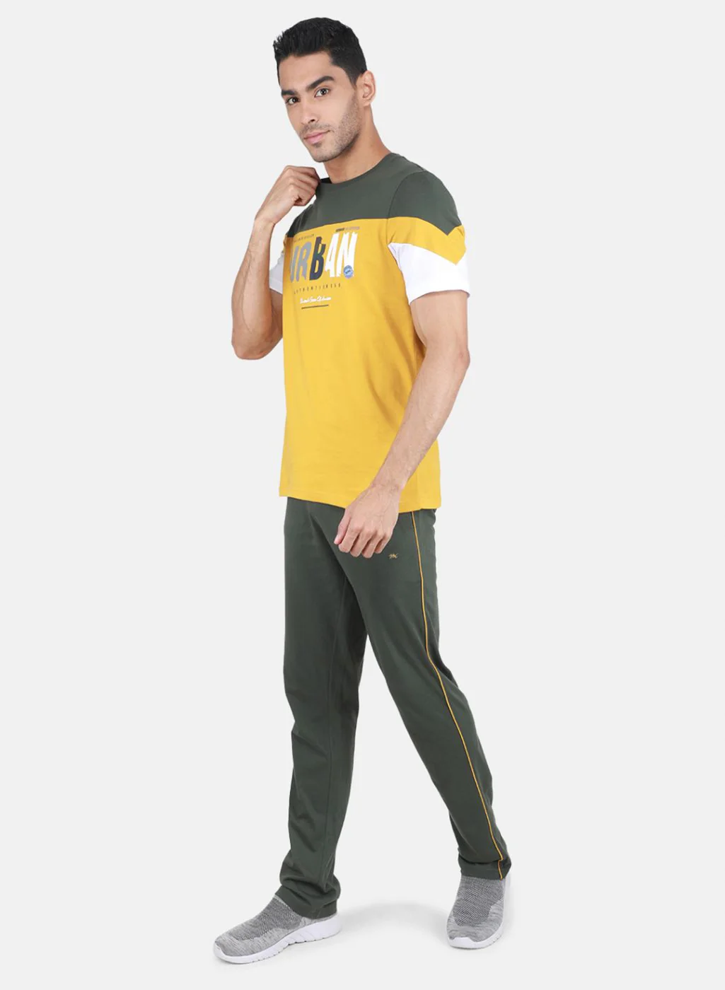 Men Olive Solid Lower Set - Image 2