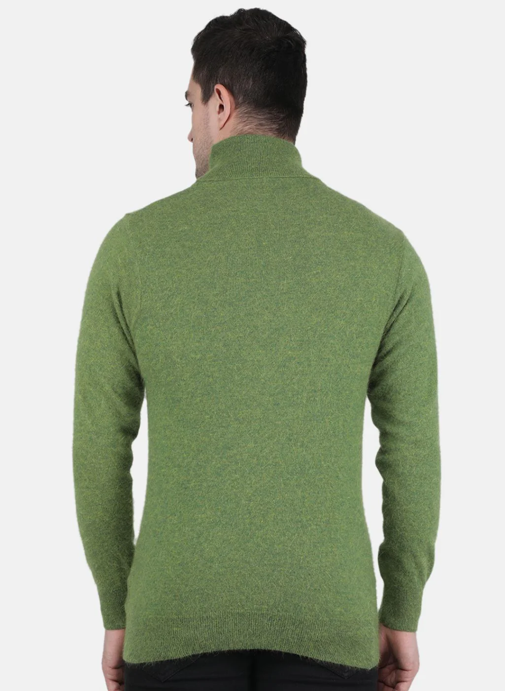 Men Olive Solid Pullover - Image 3