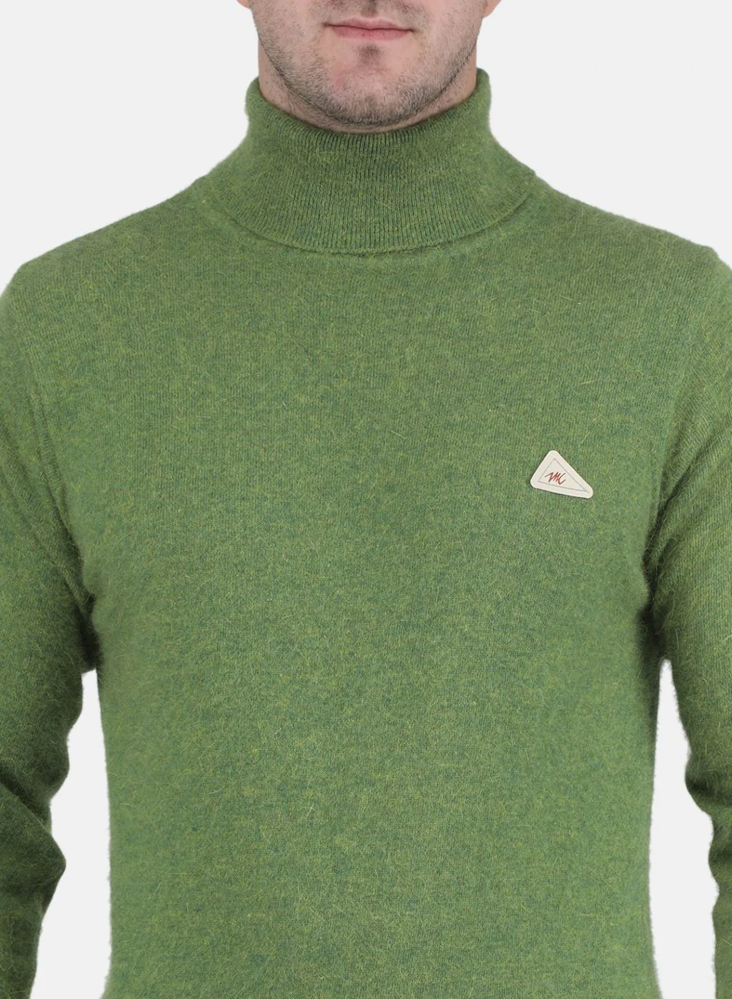Men Olive Solid Pullover - Image 5