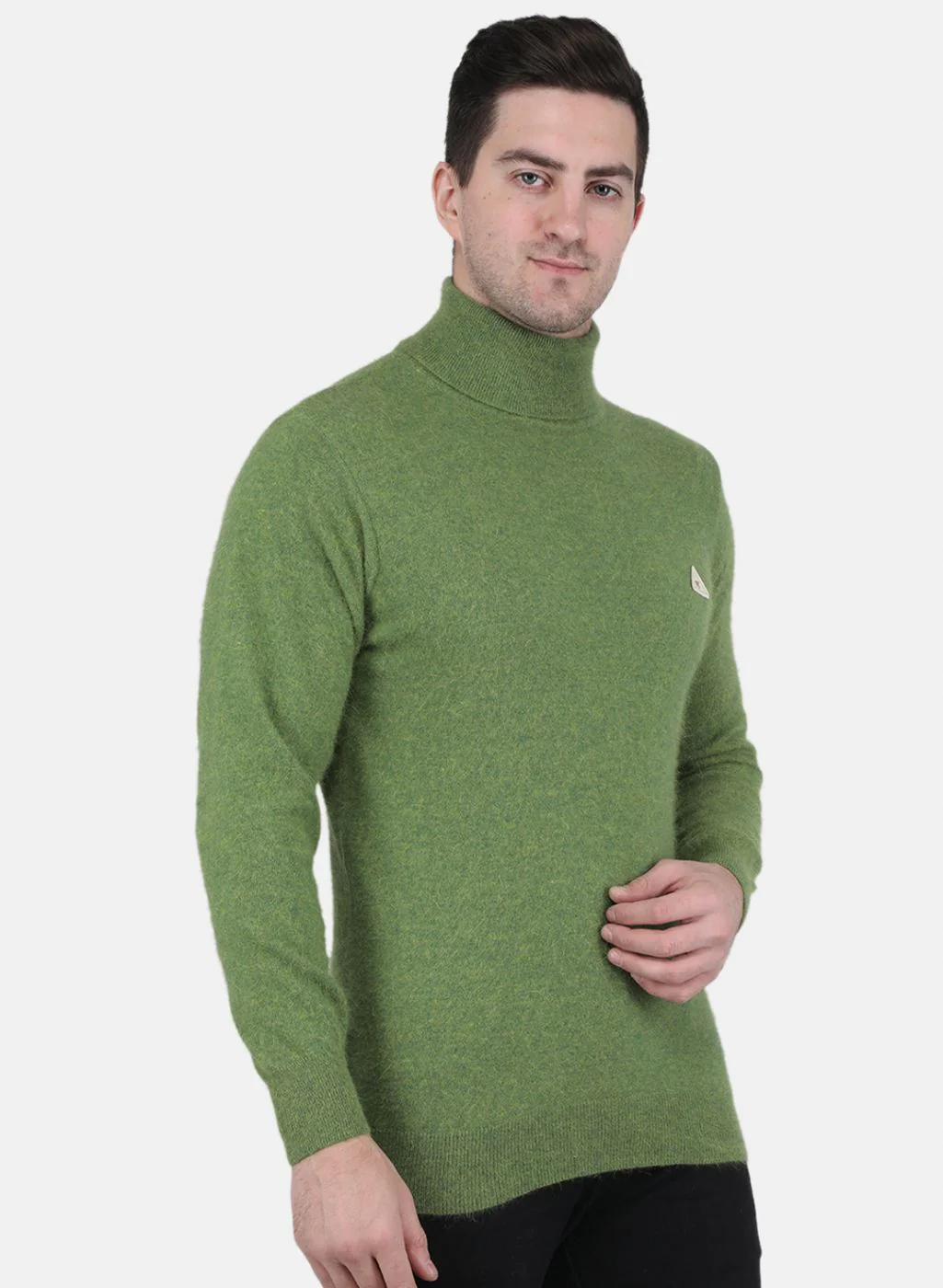 Men Olive Solid Pullover - Image 6
