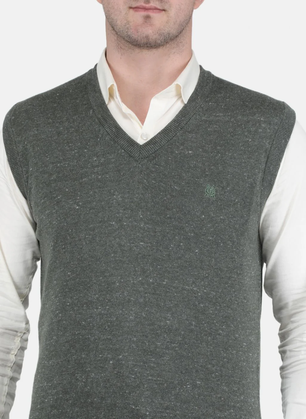 Men Olive Solid Sweater - Image 5