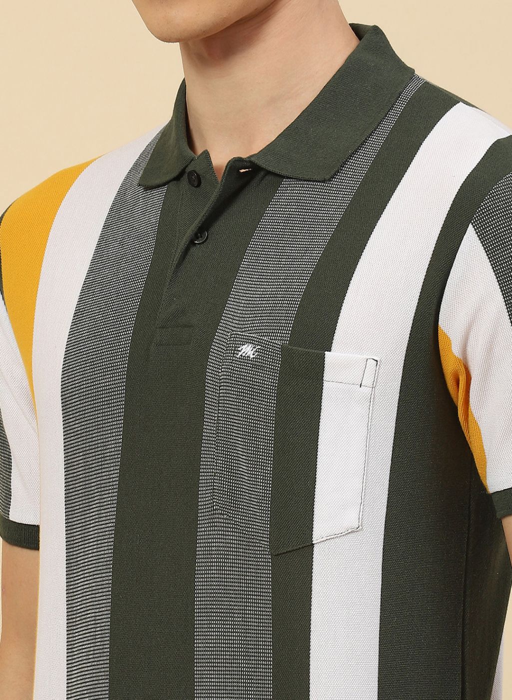 Men Olive Stripe T-Shirt - Image 6