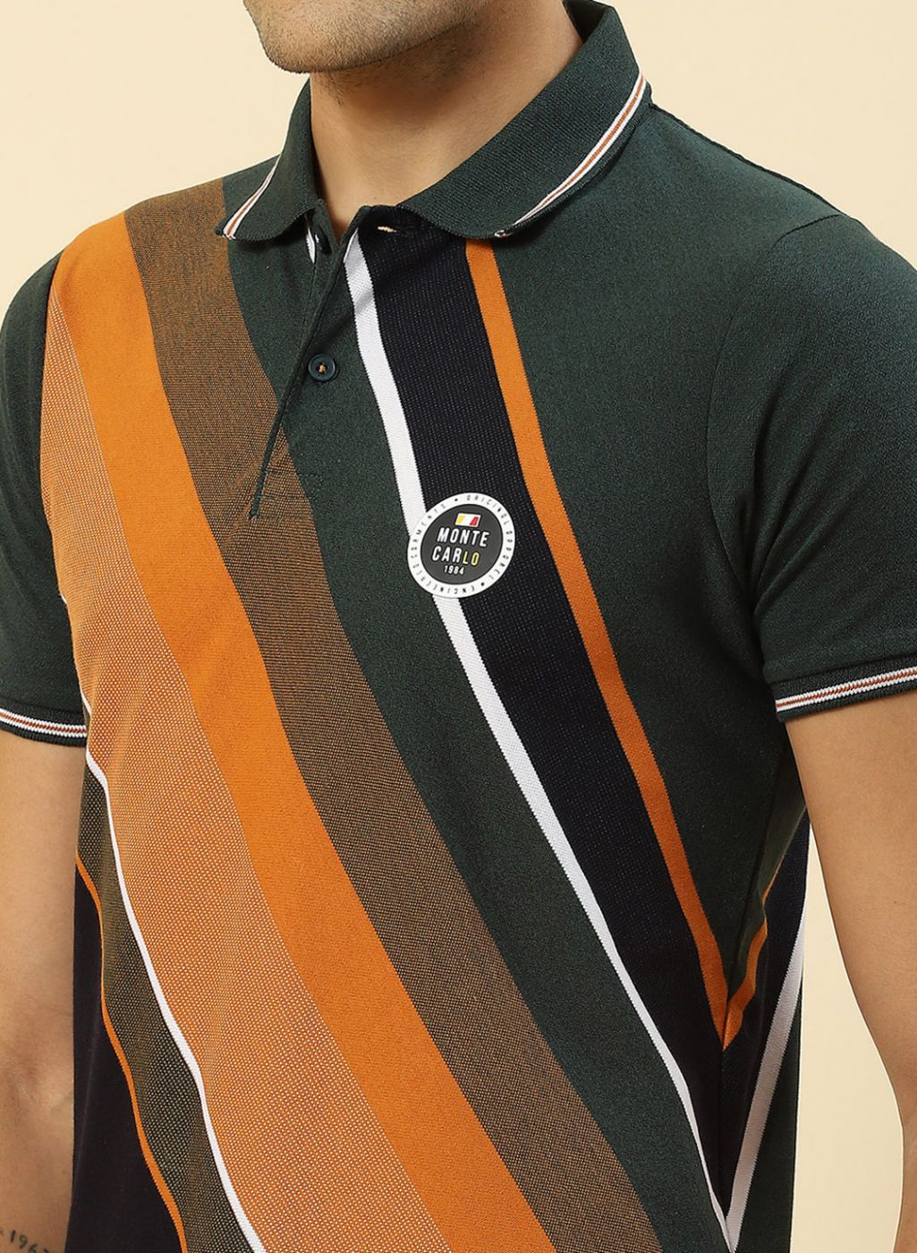 Men Olive Stripe T-Shirt - Image 6