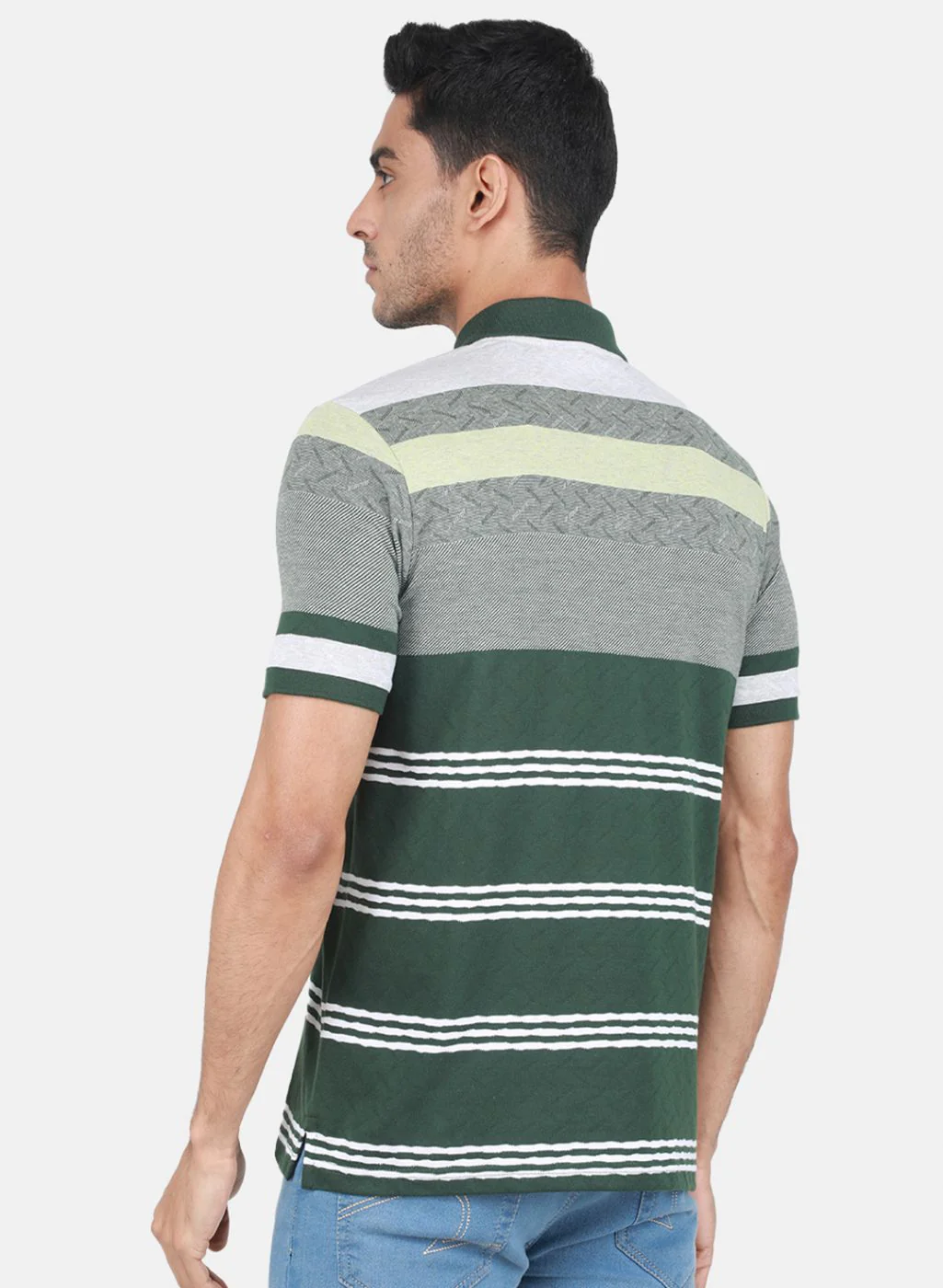Men Olive Stripe T-Shirt - Image 3
