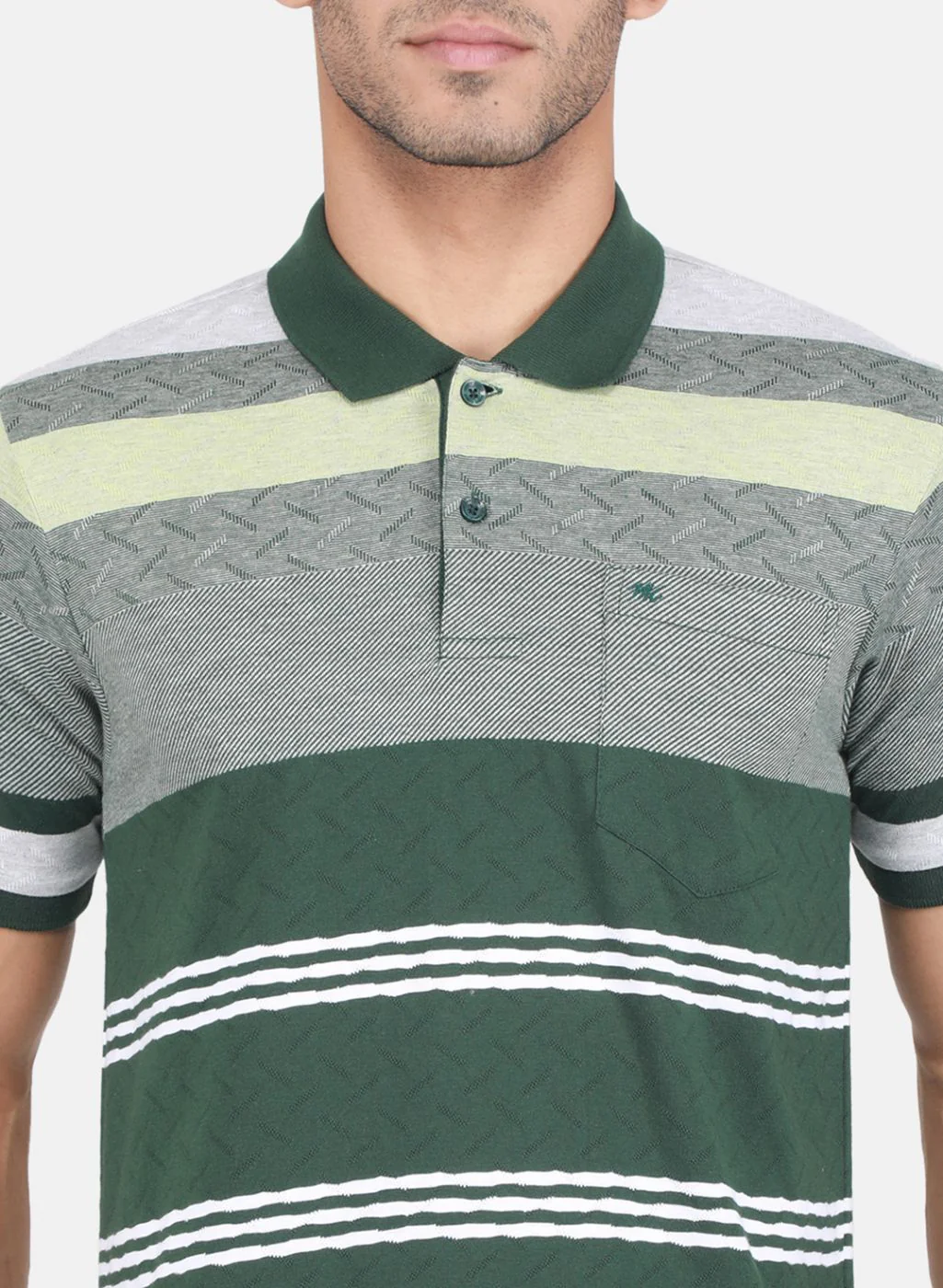 Men Olive Stripe T-Shirt - Image 5