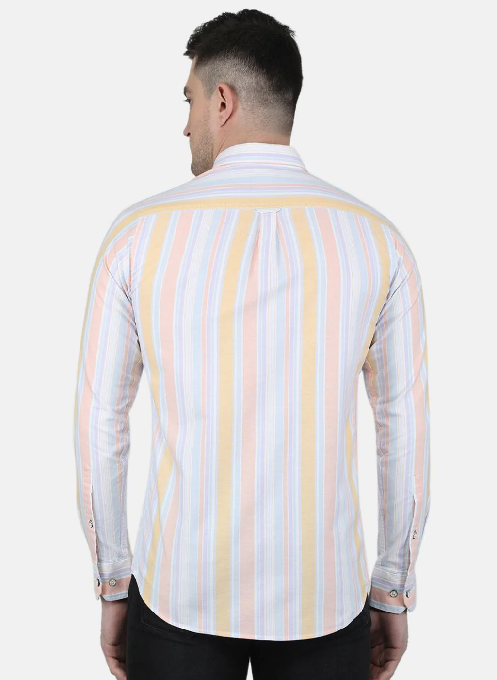 Men Orange Printed Shirt - Image 3