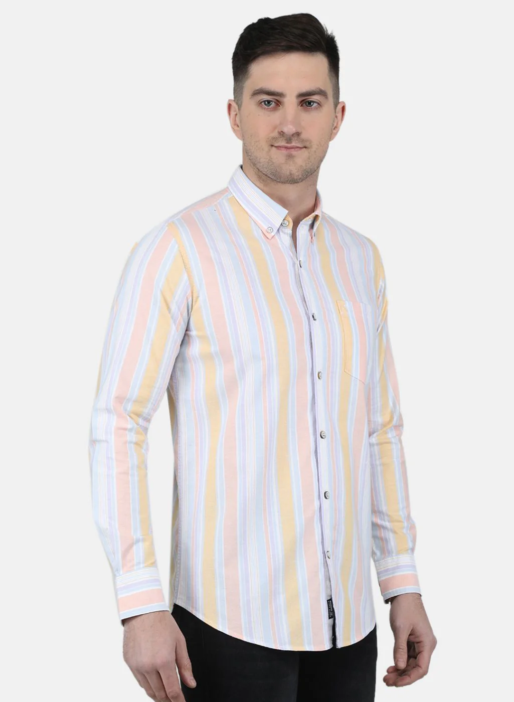 Men Orange Printed Shirt - Image 6