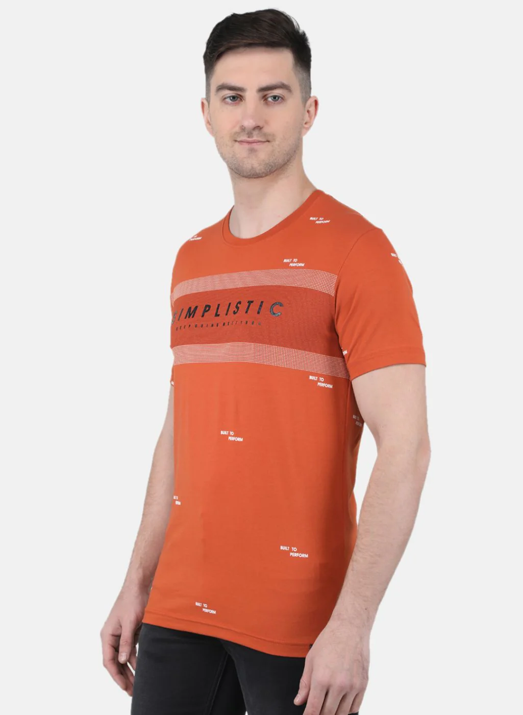 Men Orange Printed T-Shirt - Image 2