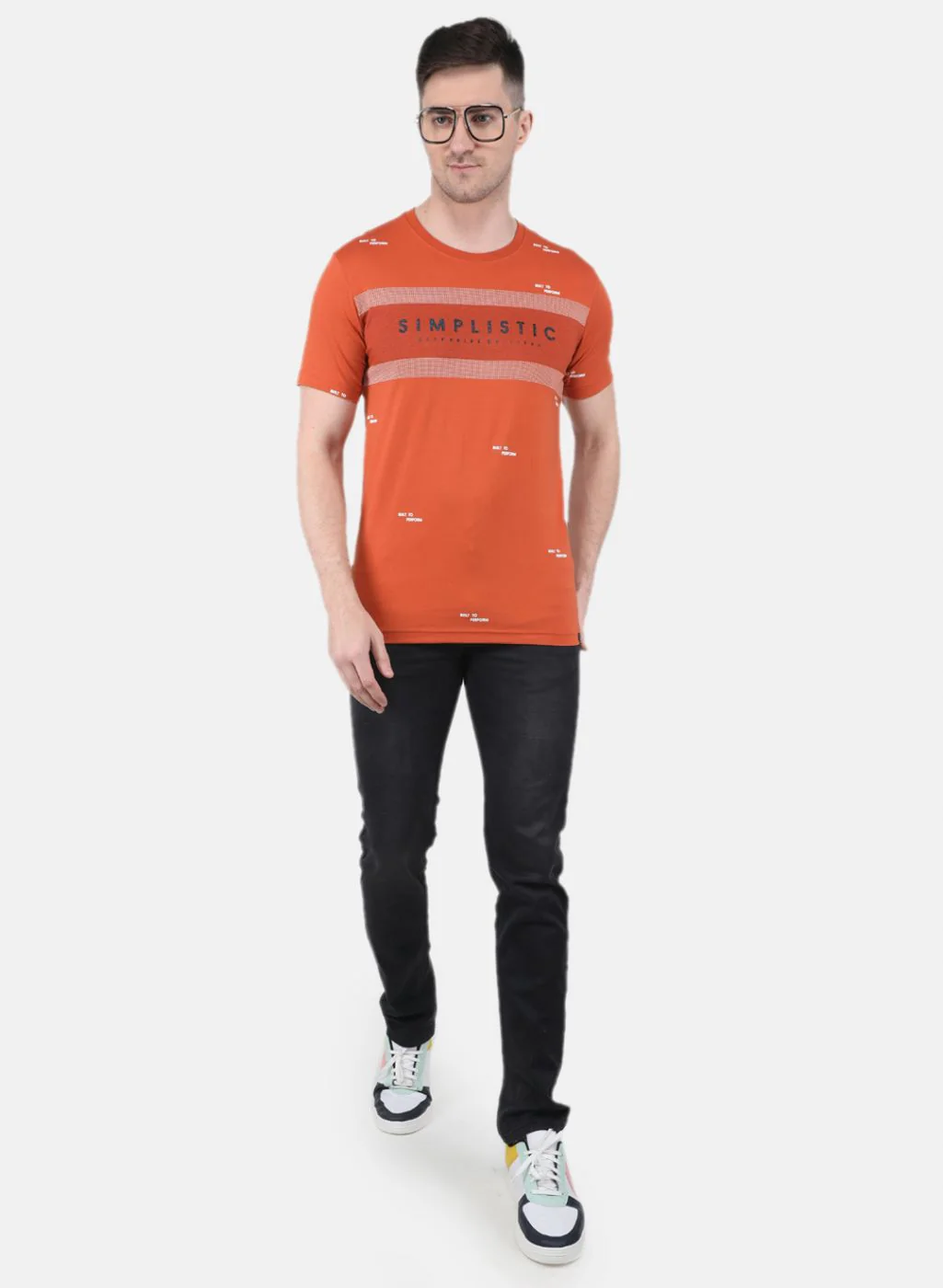 Men Orange Printed T-Shirt - Image 4