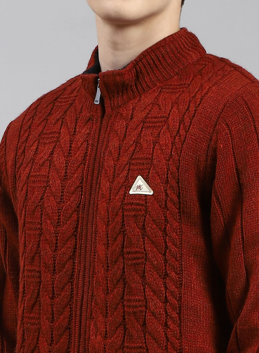 Men Orange Self Design Wool blend Jacket - Image 6