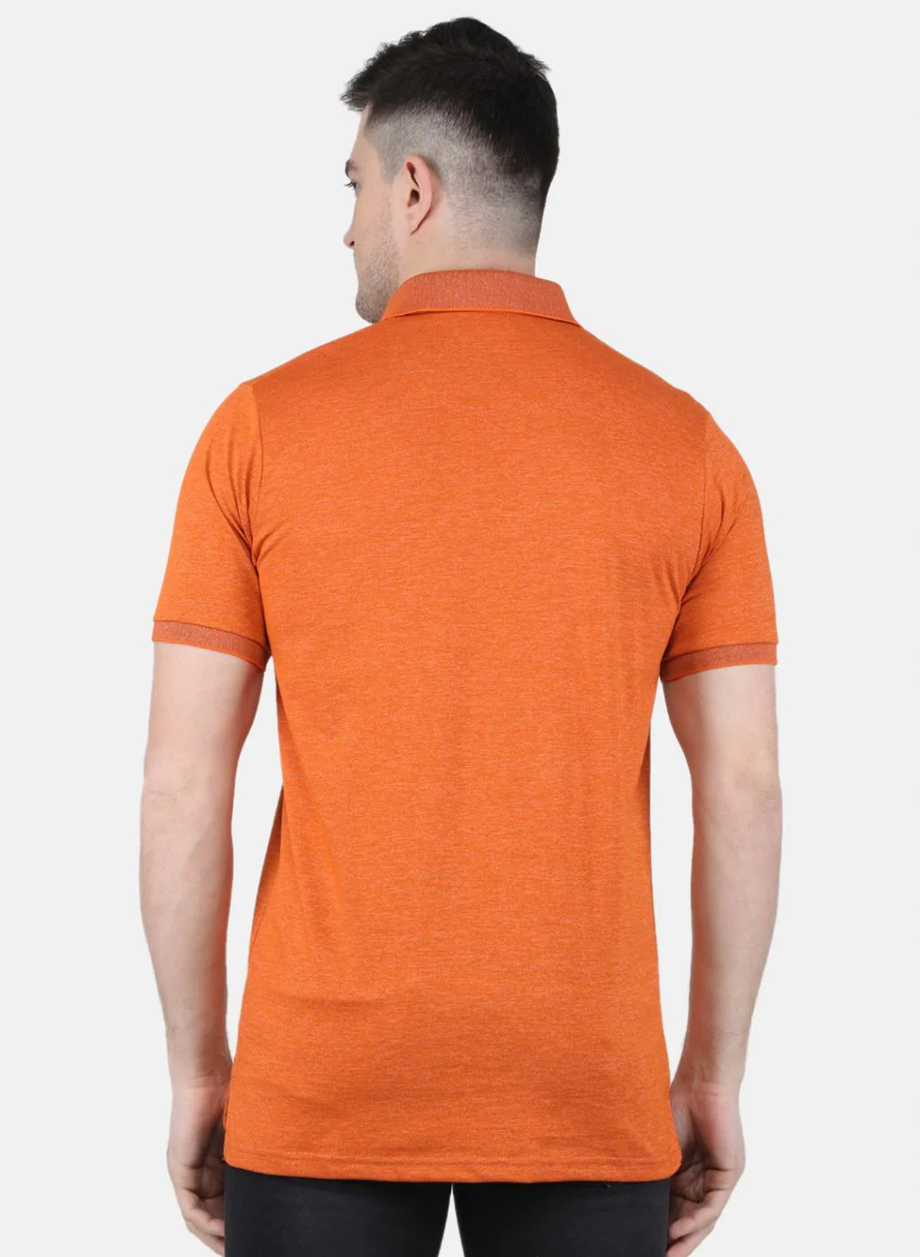 Men Orange Solid T-Shirt - Image 3