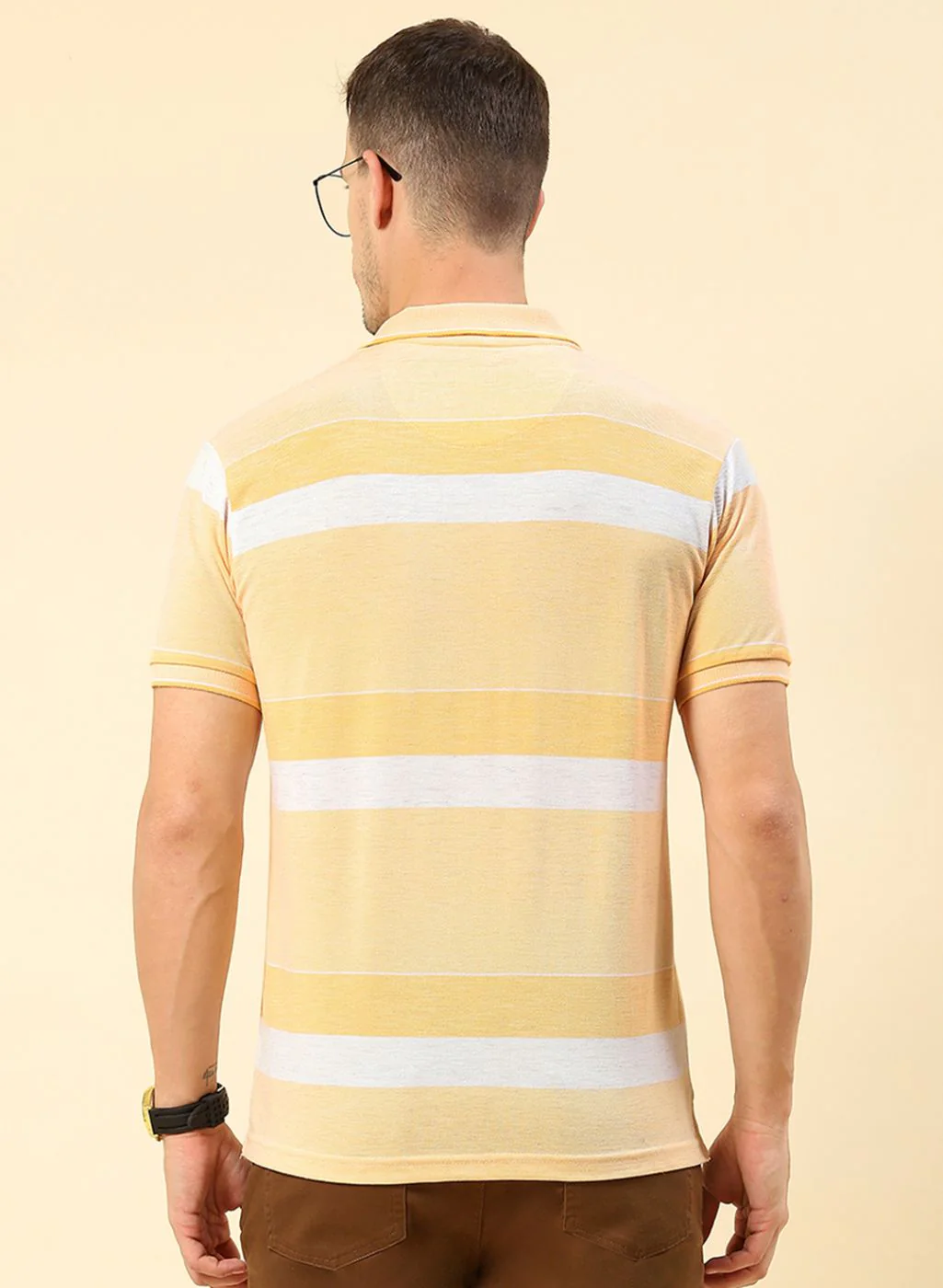 Men Orange Stripe T-Shirt - Image 4