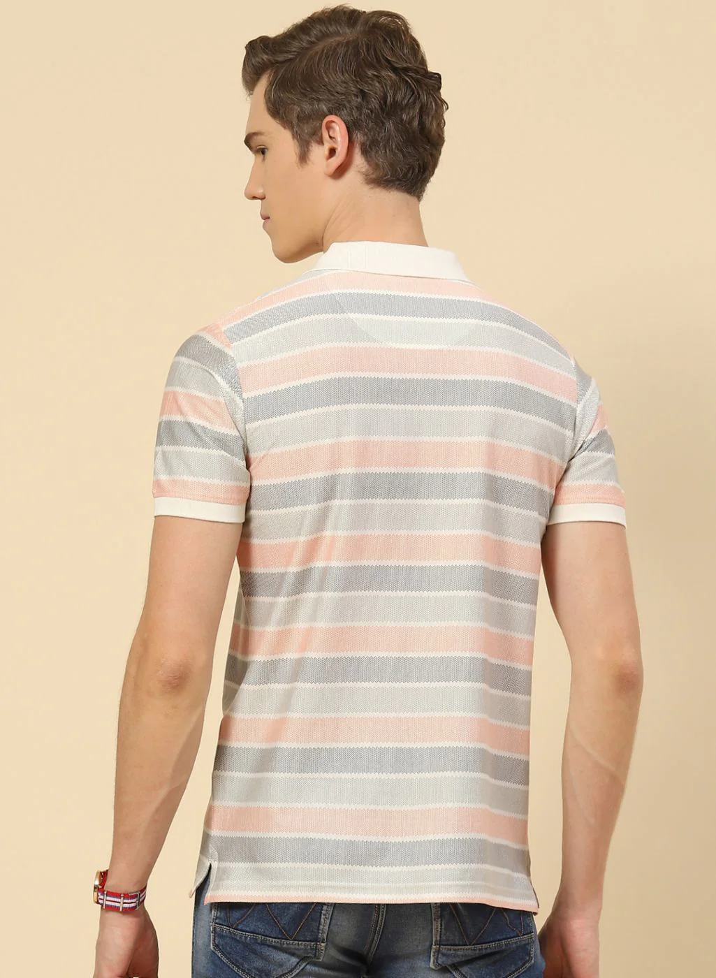 Men Peach Printed T-Shirt - Image 4