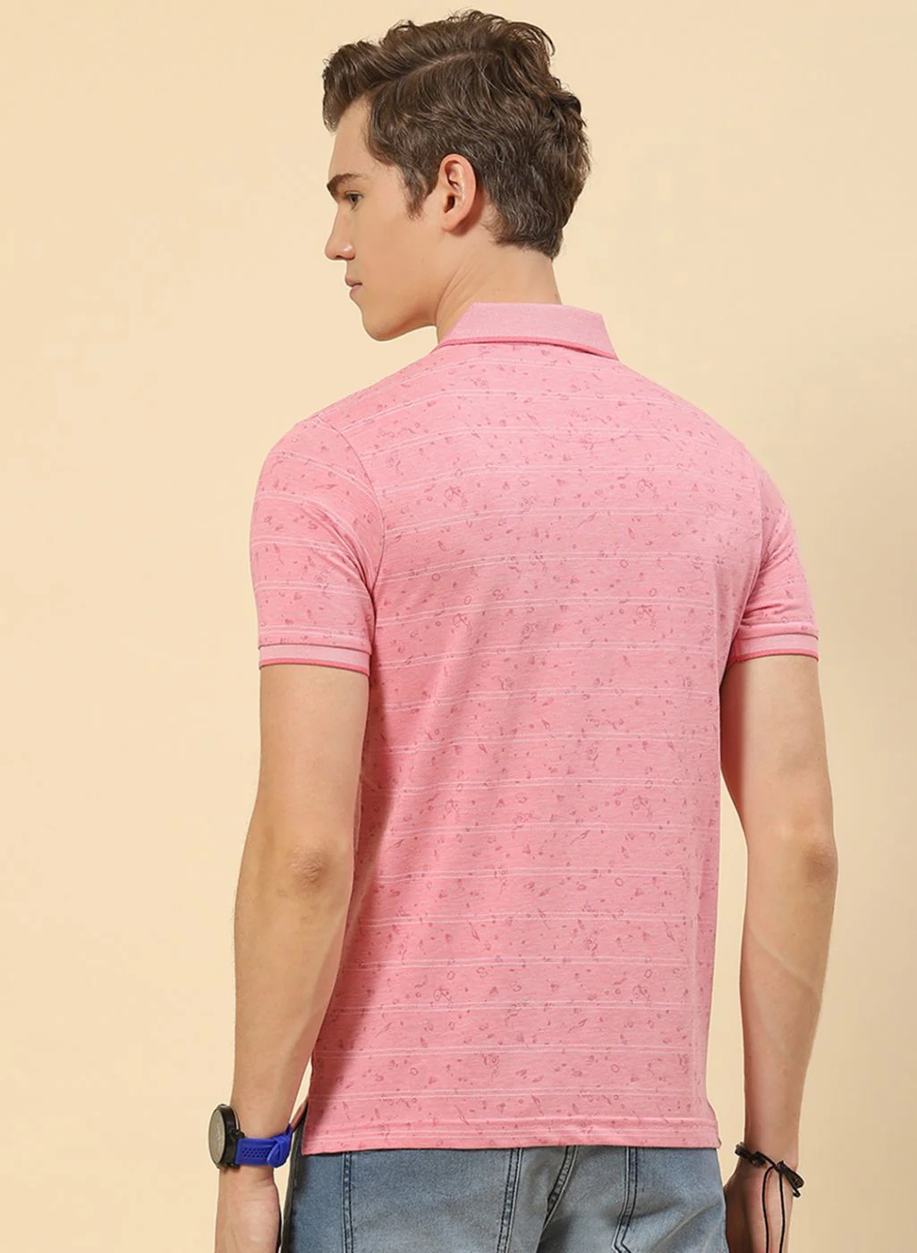 Men Pink Printed T-Shirt - Image 4