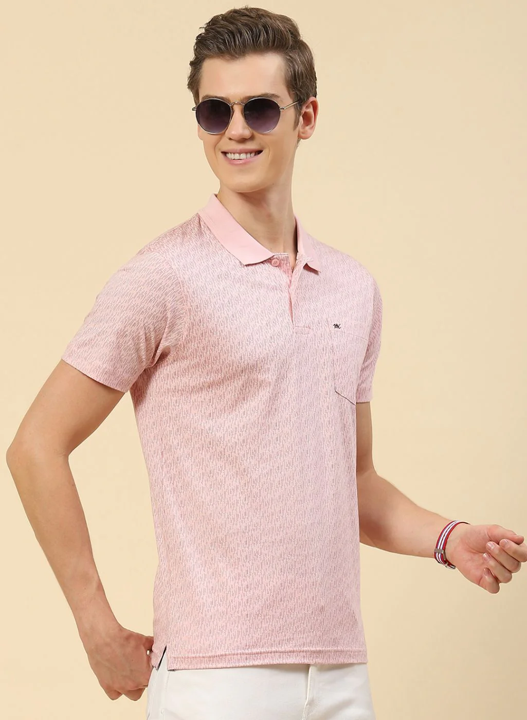 Men Pink Printed T-Shirt - Image 3