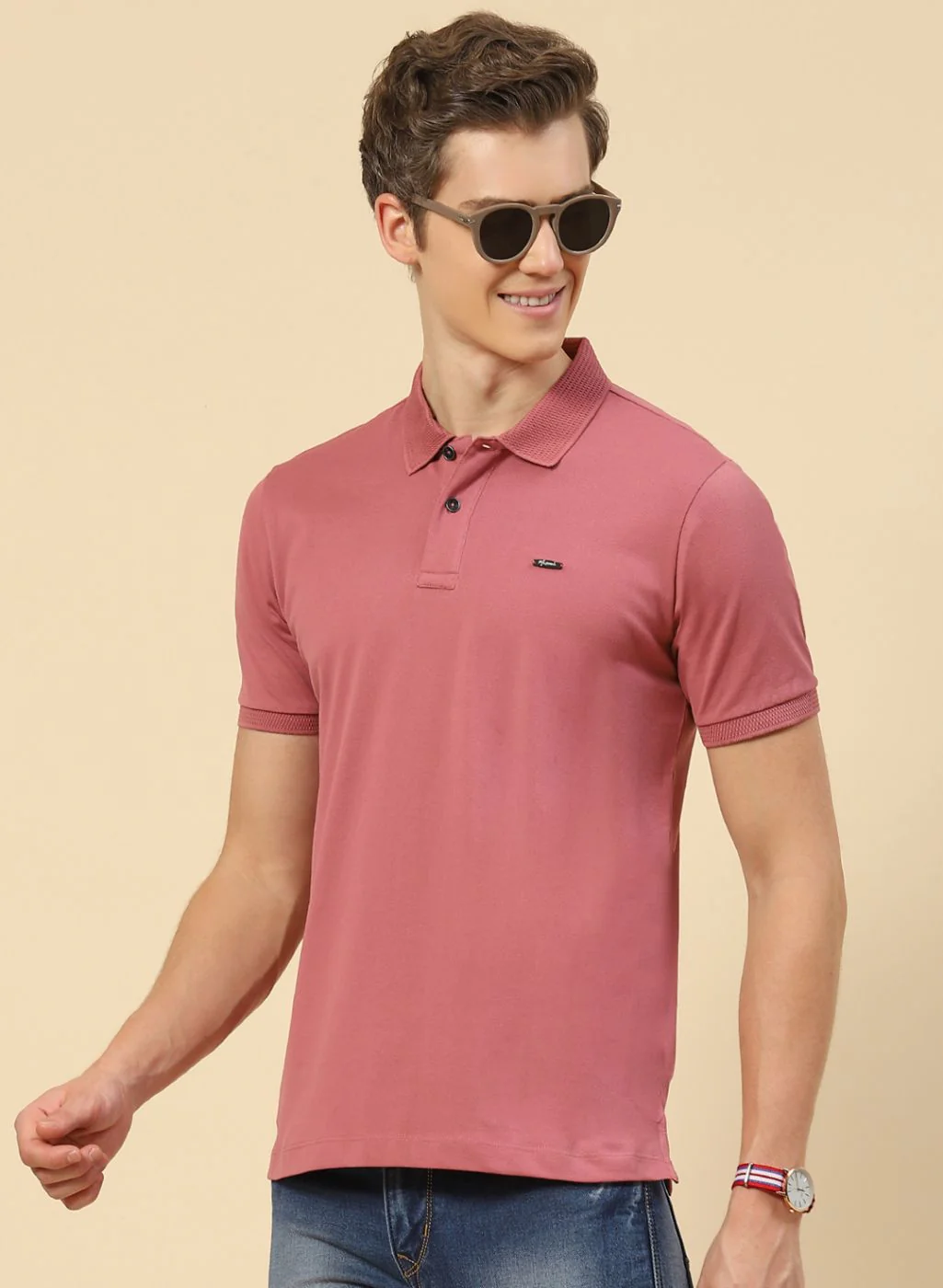 Men Pink Printed T-Shirt - Image 3