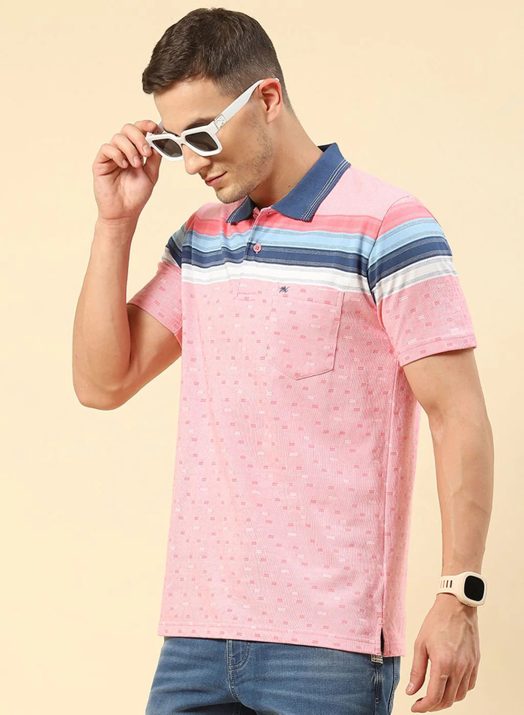 Men Pink Printed T-Shirt - Image 2