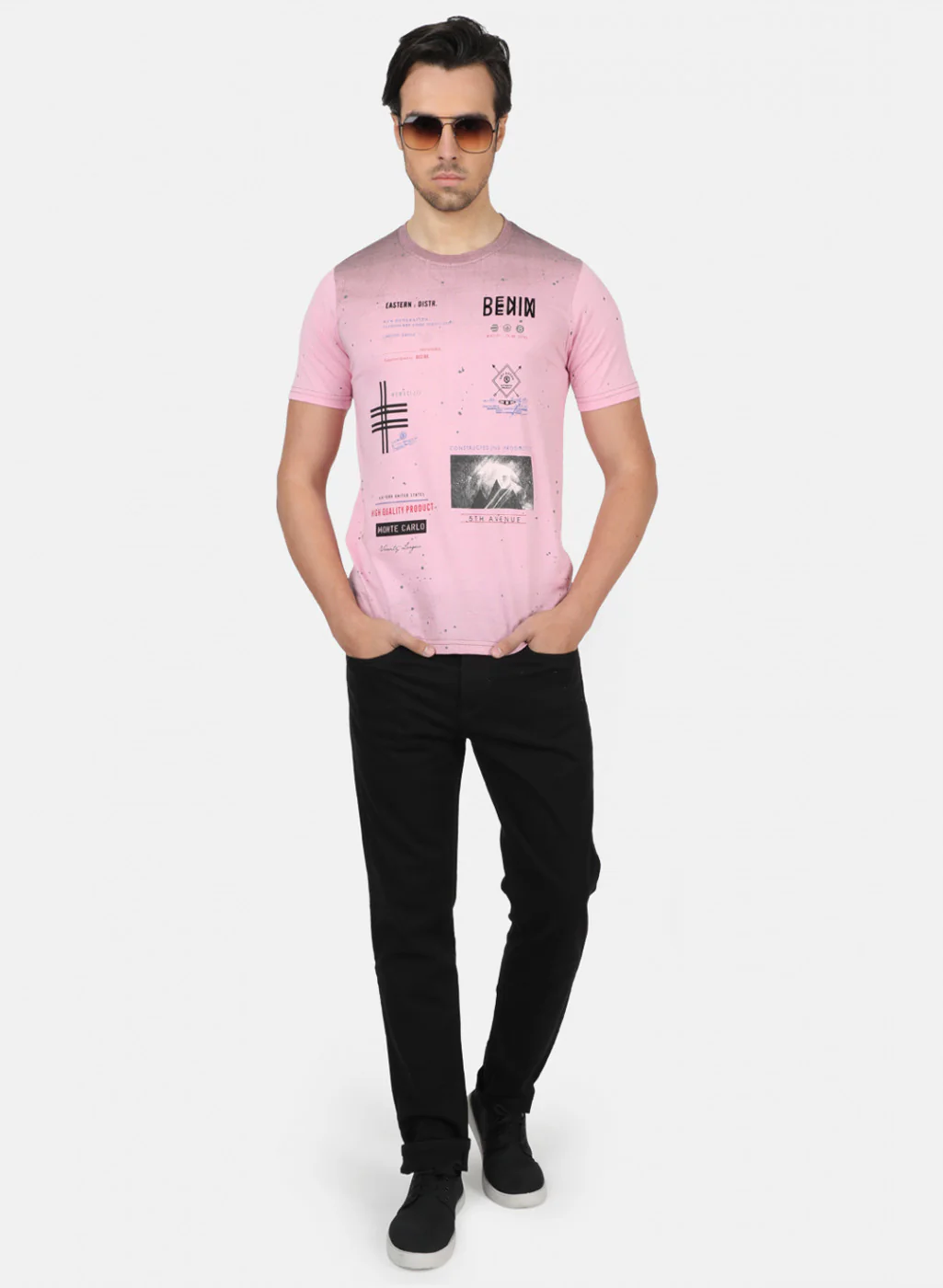Men Pink Printed T-Shirts - Image 3