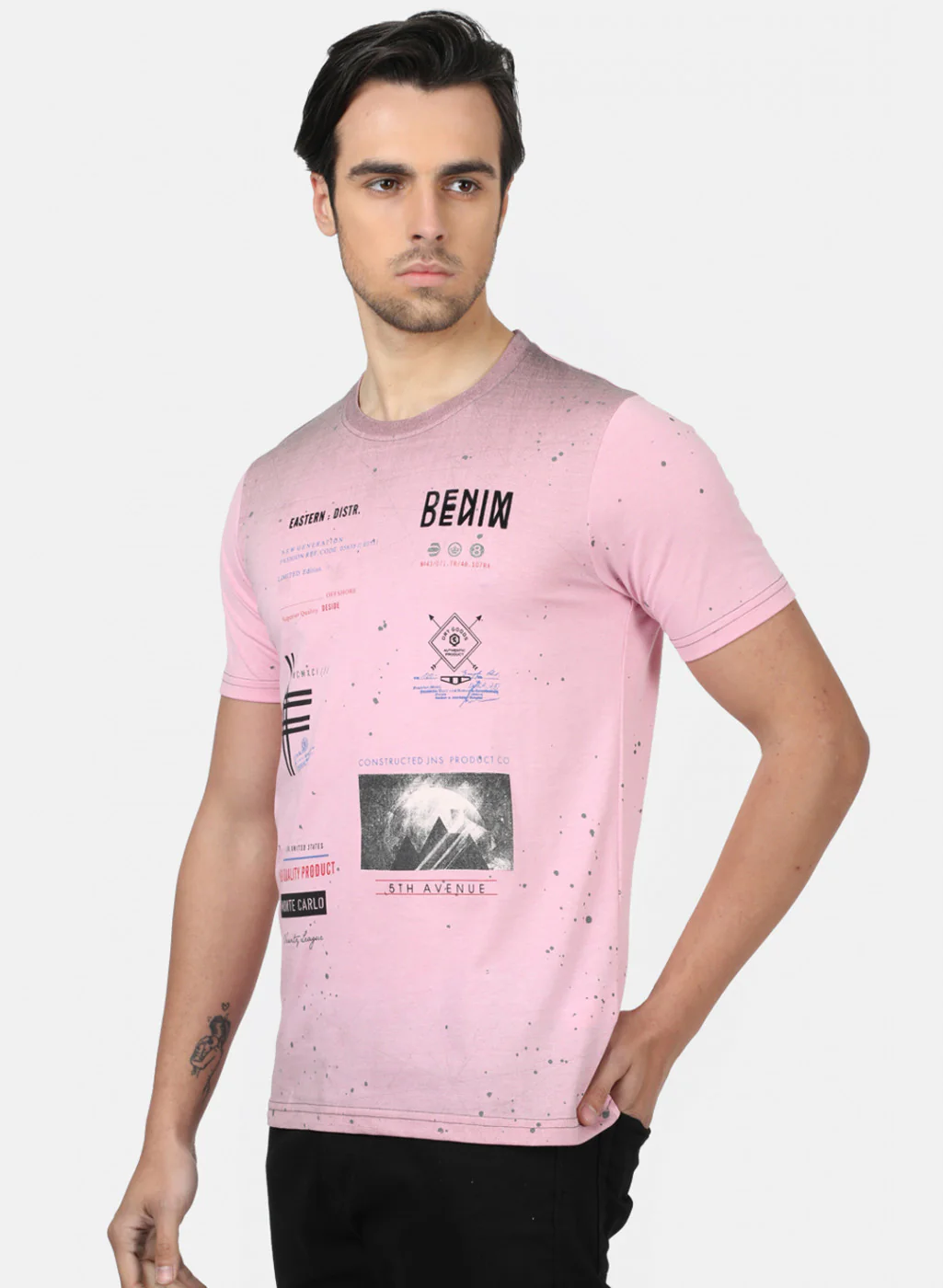 Men Pink Printed T-Shirts - Image 5