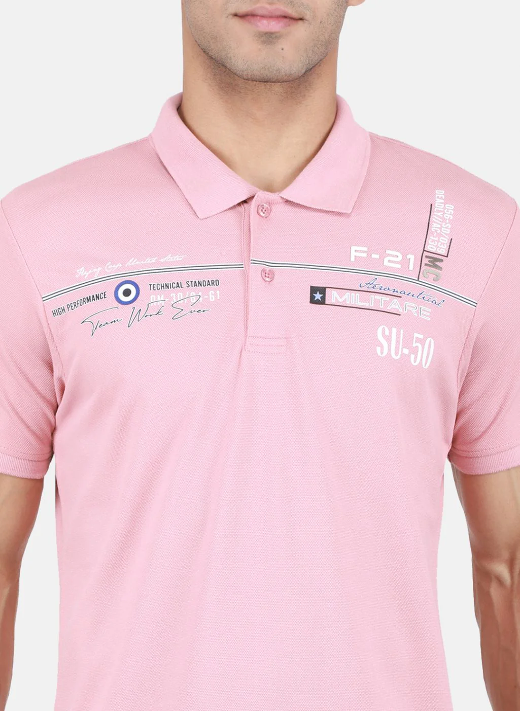 Men Pink Solid T-Shirt - Image 5