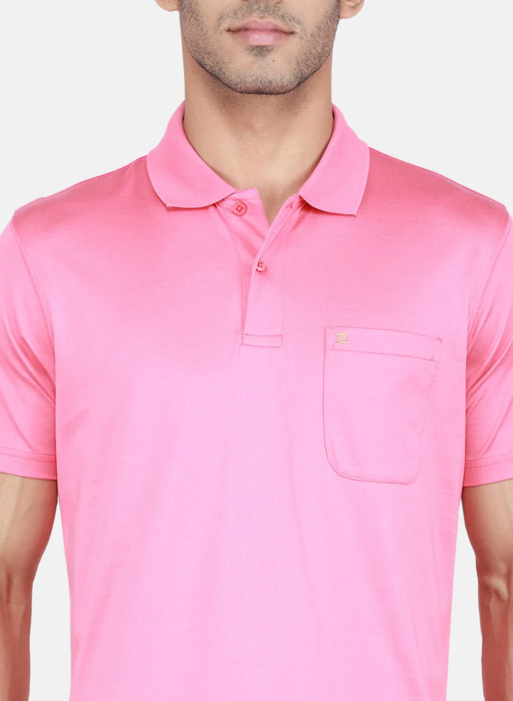 Men Pink Solid T-Shirt - Image 5