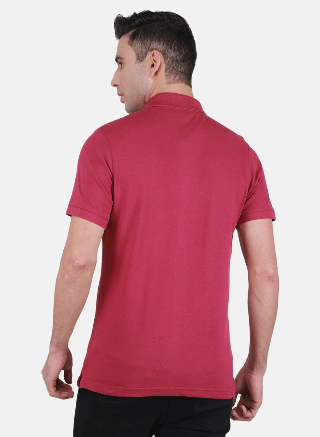 Men Pink Solid T-Shirt - Image 3