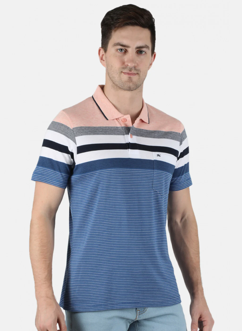 Men Pink Stripe T-Shirt - Image 6