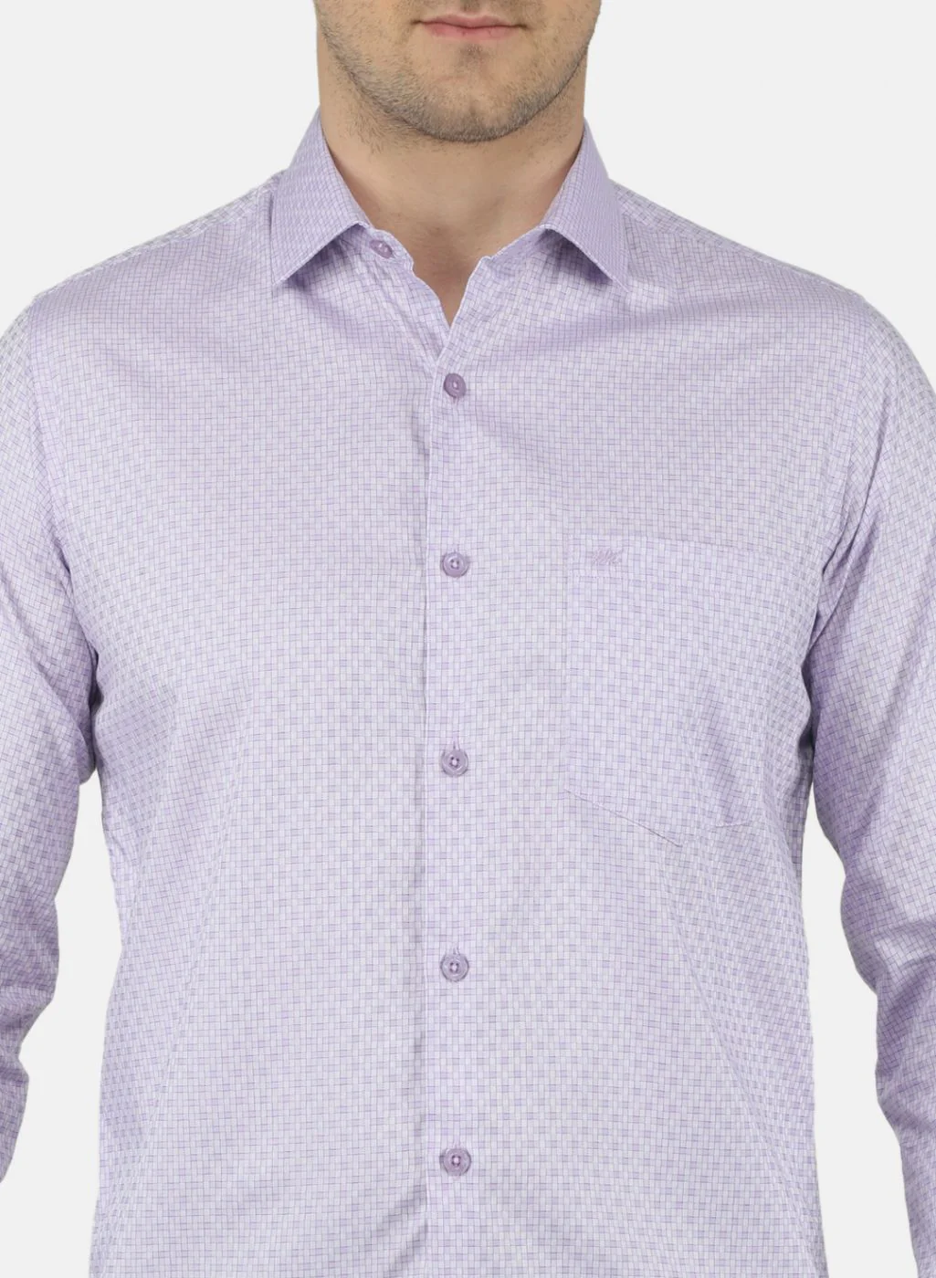 Men Purple Check Shirt - Image 5