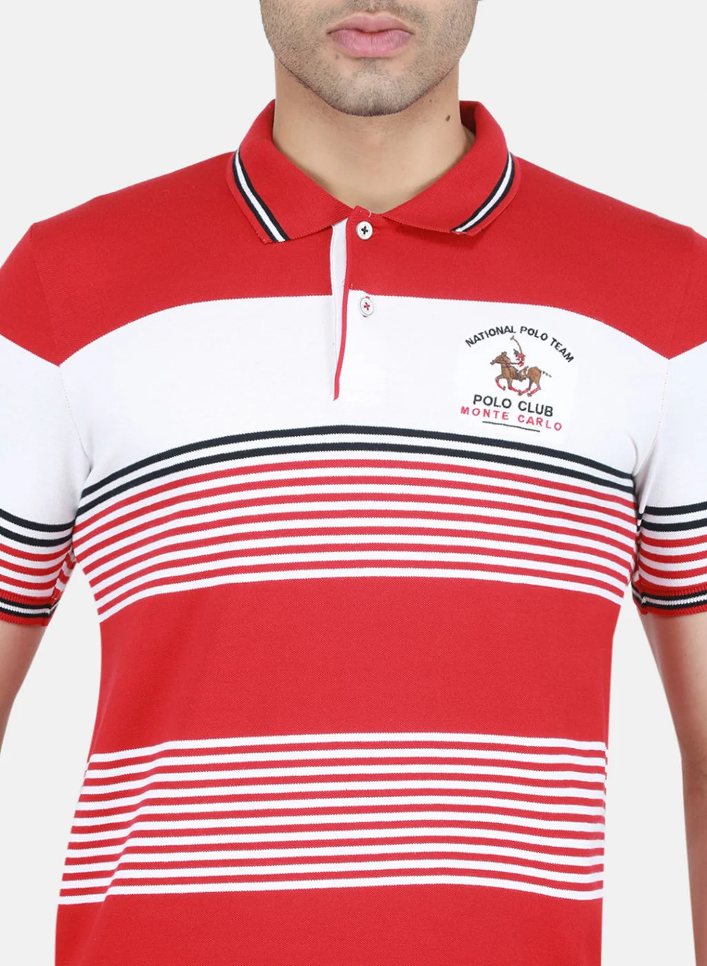 Men Red Jaquard T-Shirt - Image 5