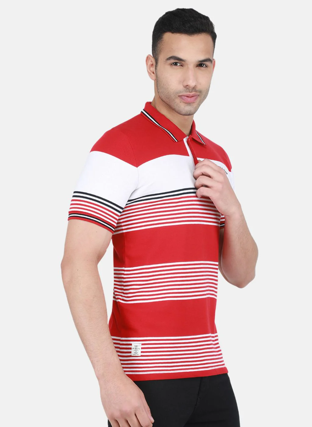 Men Red Jaquard T-Shirt - Image 6