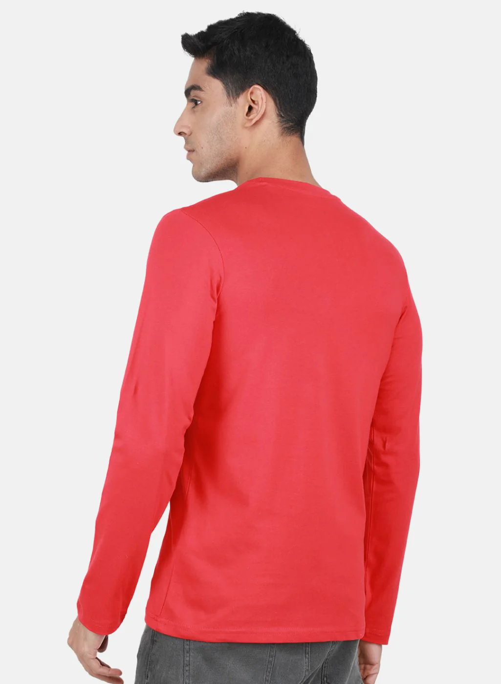 Men Red & Olive Solid T-Shirt - Image 4