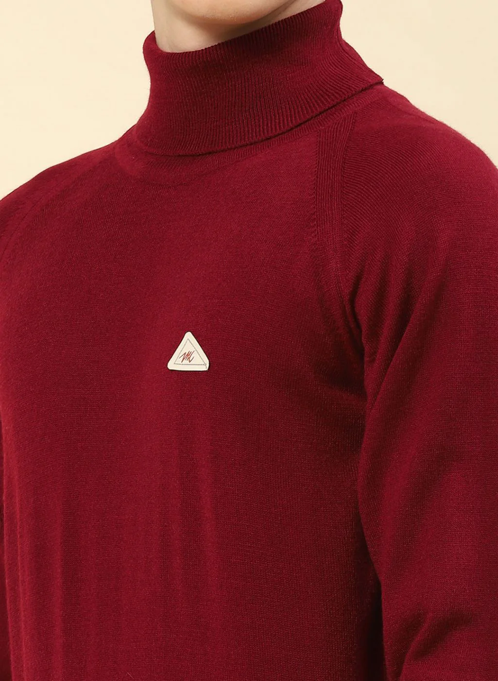 Men Red Solid Blend wool Pullover - Image 6