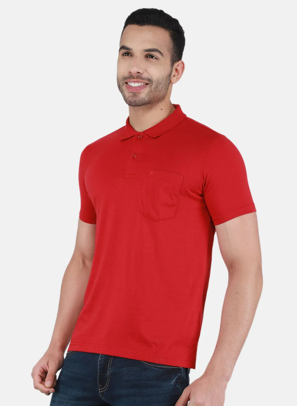 Men Red Solid T-Shirt - Image 2