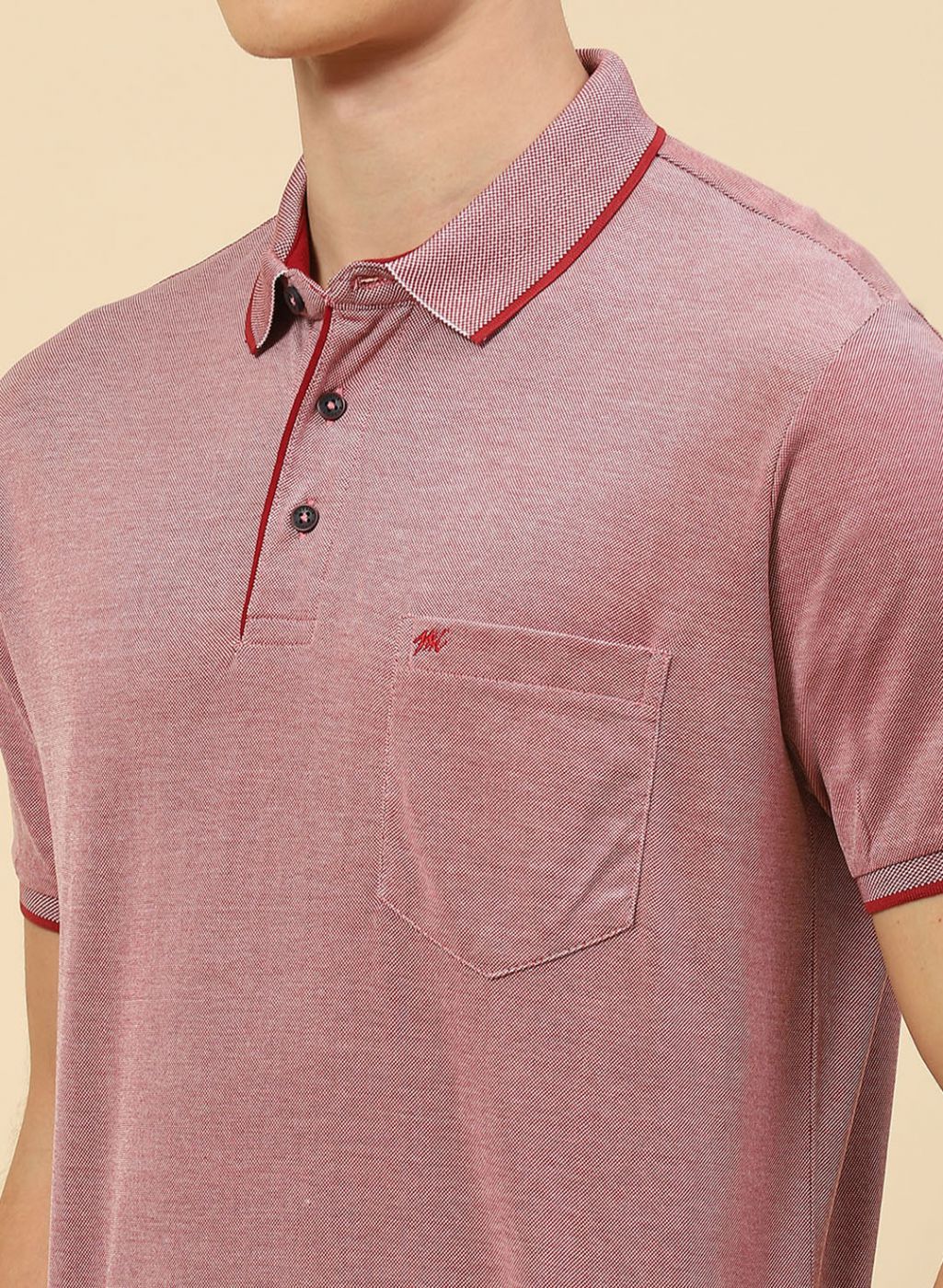 Men Red Solid T-Shirt - Image 6