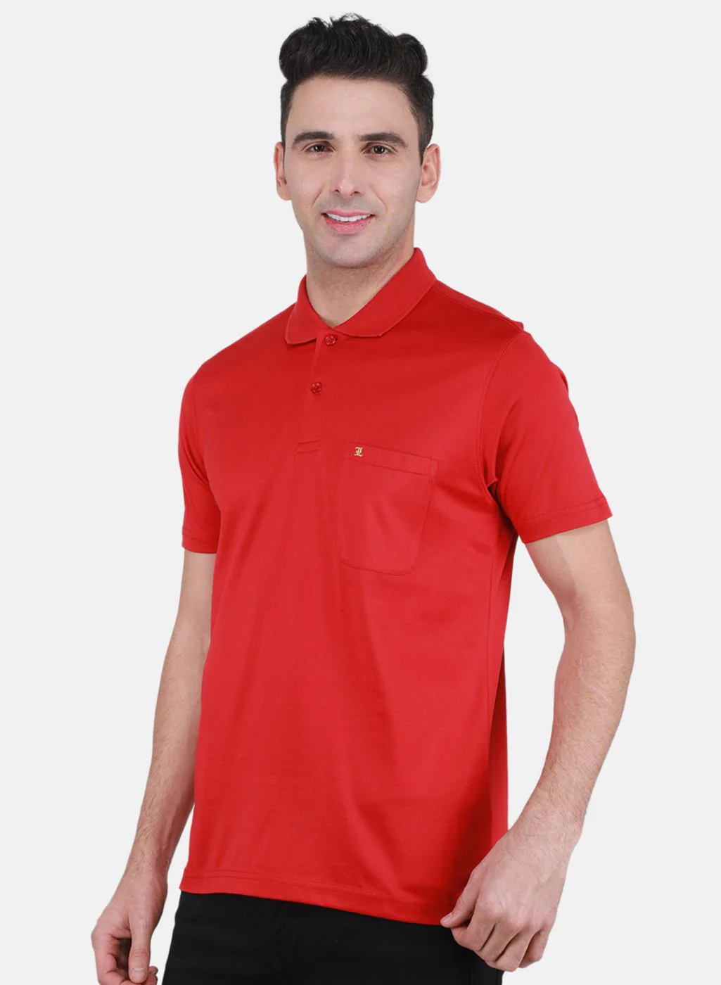 Men Red Solid T-Shirt - Image 2
